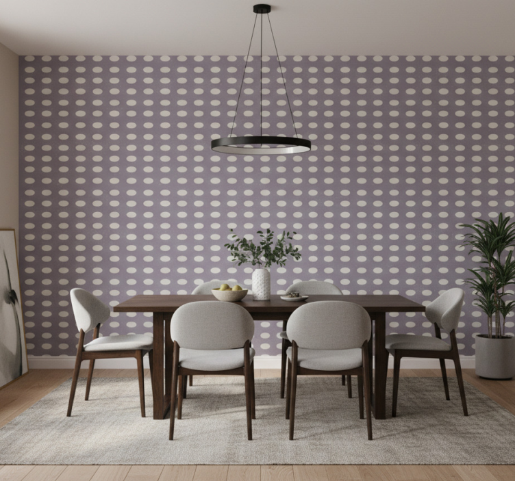 Wallpaper for dining area minimalist polka dot design - TenStickers