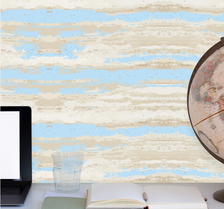 Wallpaper horizontal stripes horizontal layered design - TenStickers