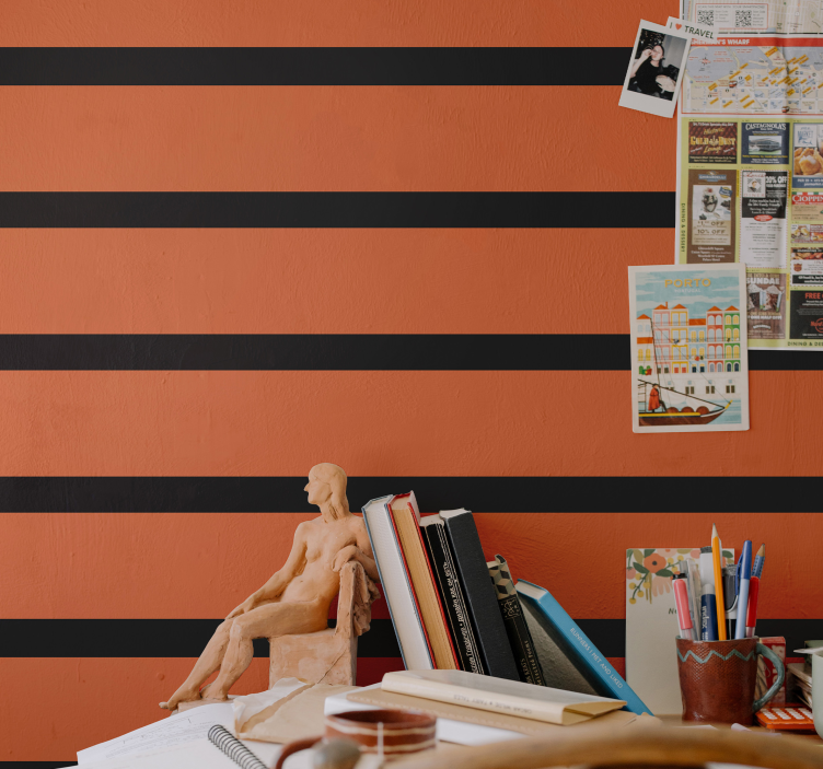 Wallpaper horizontal stripes horizontal striped pattern - TenStickers