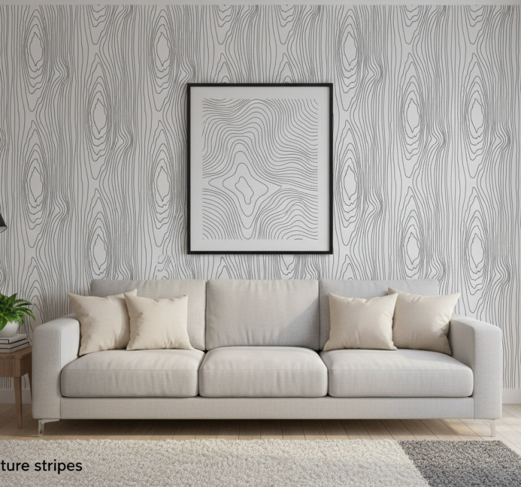 Wallpaper of a tree in black nature stripes - TenStickers