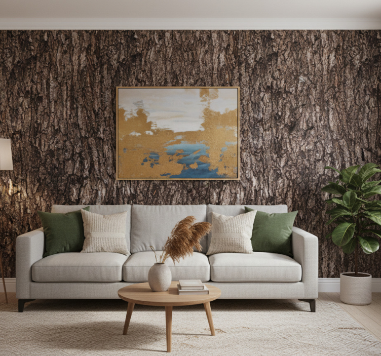 Wallpaper of a tree with realistic tree bark - TenStickers