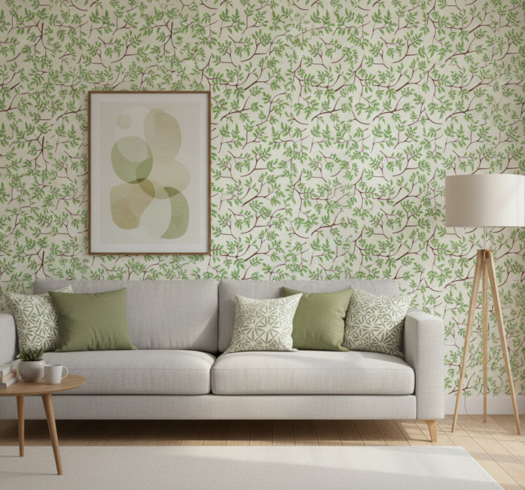 Wallpaper of a tree with thin branches pattern - TenStickers