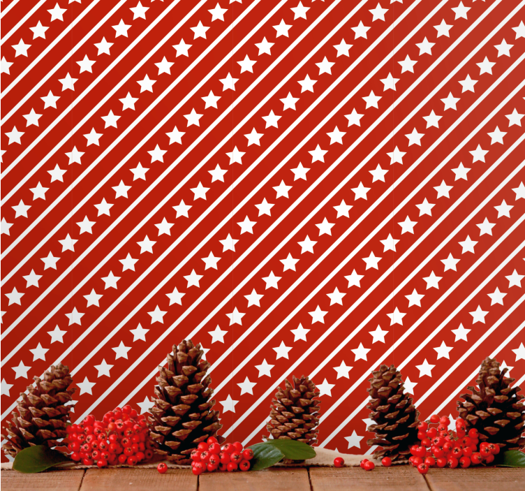 Wallpaper striped star pattern - TenStickers