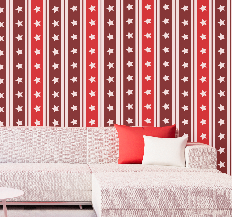 Wallpaper vertically striped starry pattern - TenStickers