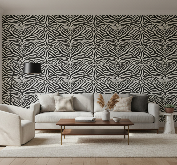 Wallpaper zebras realistic zebra pattern - TenStickers