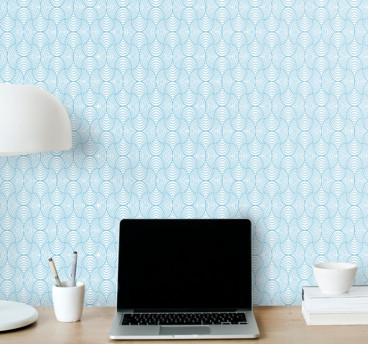 Waves Pattern geometric wallpaper - TenStickers