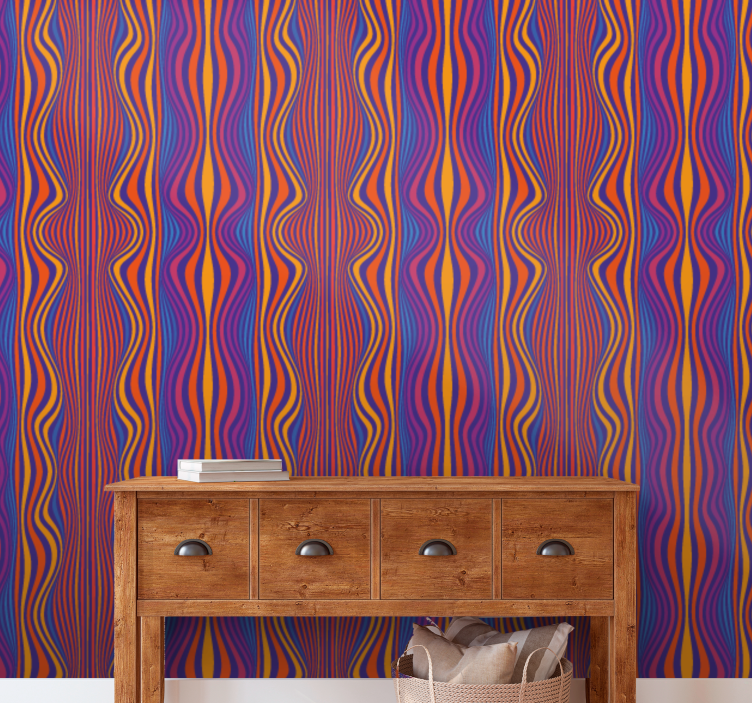 Wavy Lines Pattern abstract wallpaper - TenStickers