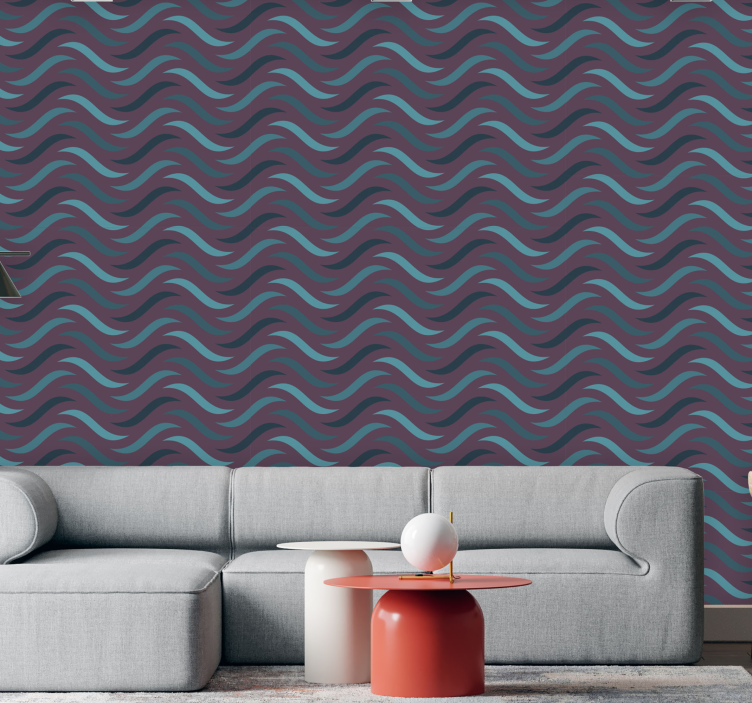 Wavy Pattern living area wallpaper - TenStickers