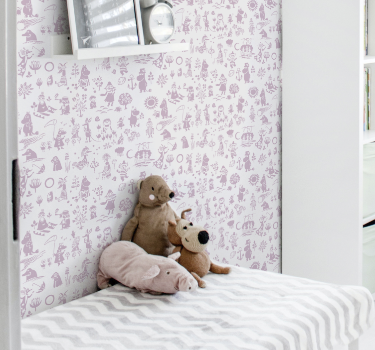 Whimsical Childhood Imagery nursery wallpaper - TenStickers