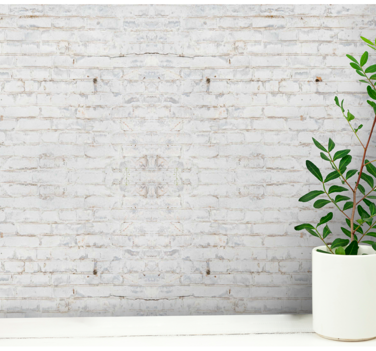 White Brick Facade bricks wallpaper - TenStickers