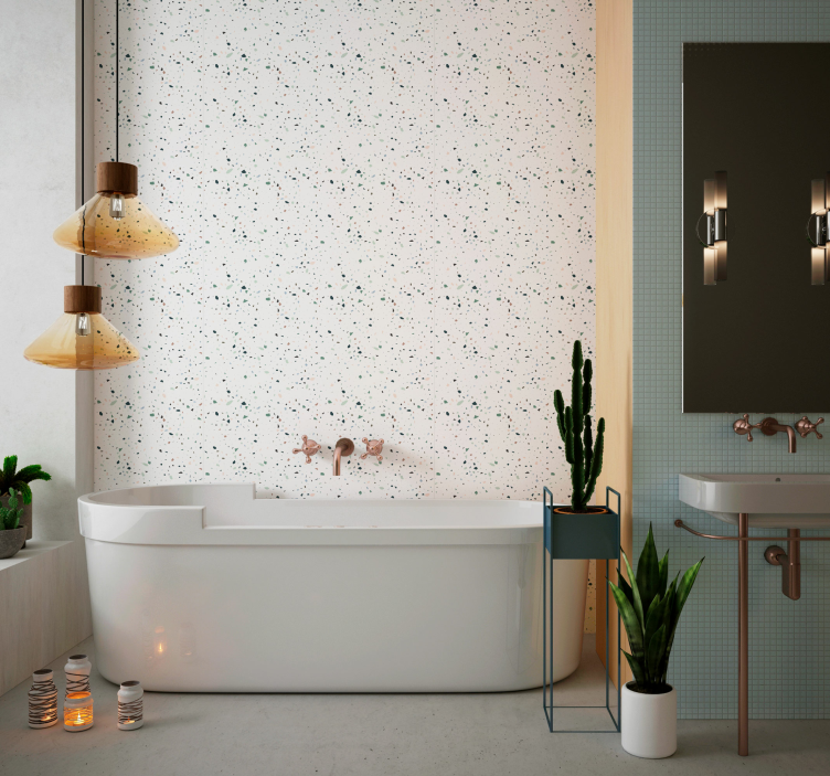 White terrazo Stone wallpaper - TenStickers