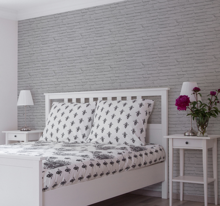 White textured Brick Wallpaper - TenStickers