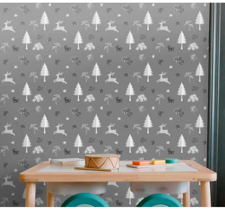 Winter Scenery Motif holiday christmas wallpaper - TenStickers