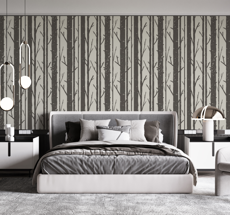 Winter trees headboard wallpaper - TenStickers