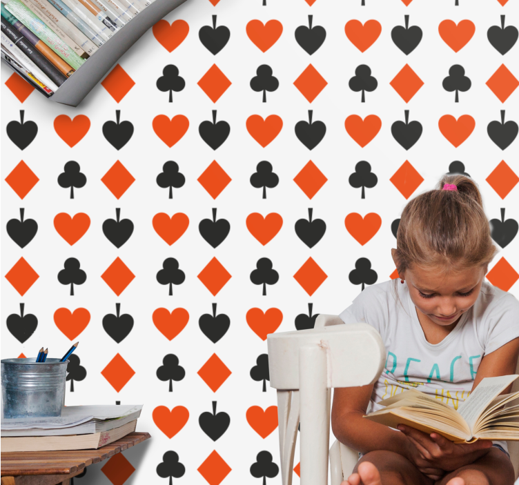 Wonderland cards children wallpaper - TenStickers