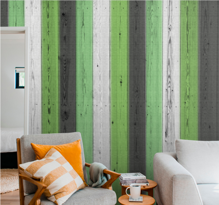 Wood effect wallpaper striped wood design - TenStickers