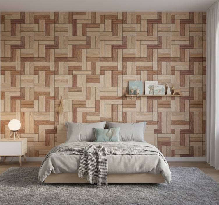 Wood optics wood effect wallpaper - TenStickers