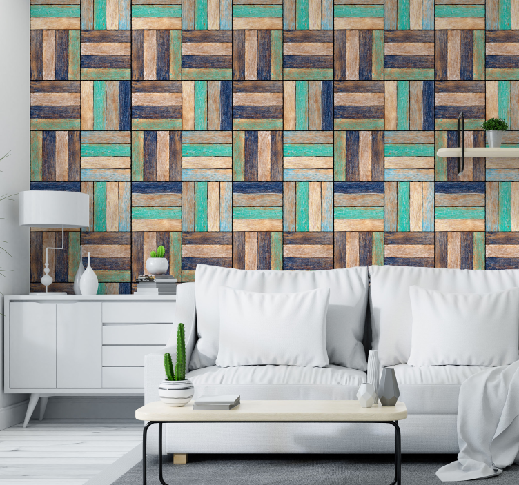 Wooden Pattern Modern Wallpaper - TenStickers