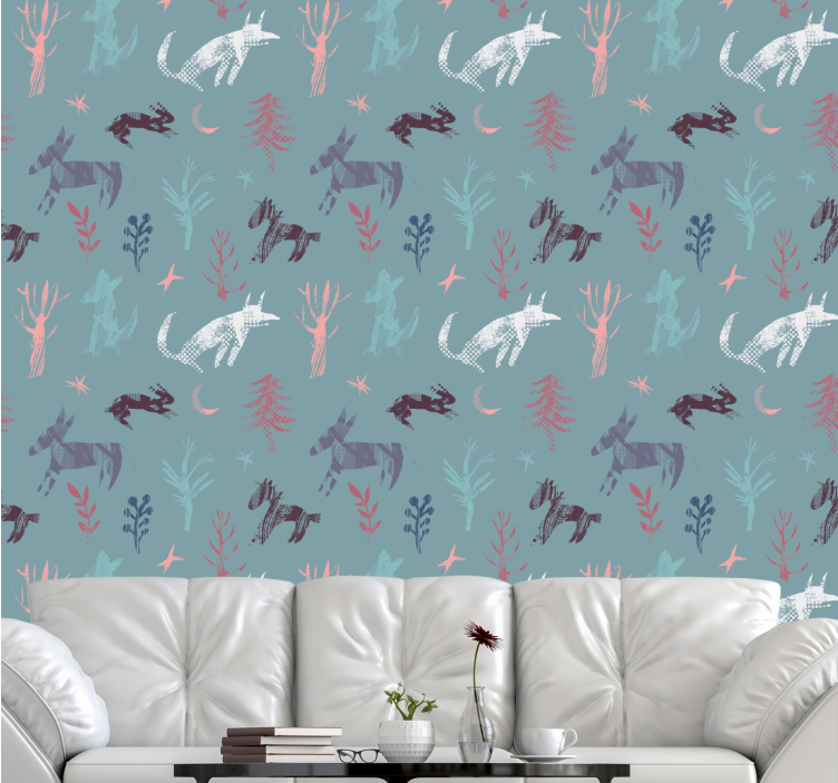 Woodland Creature Motif animals wallpaper - TenStickers