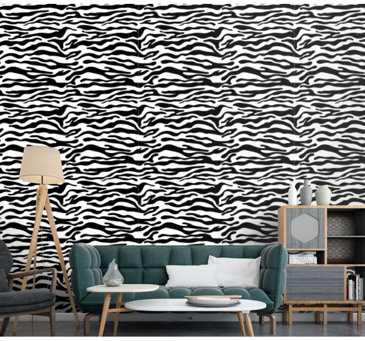 Zebra Stripe Pattern wallpaper zebras - TenStickers