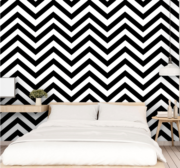 Zigzag Pattern Design wallpaper striped - TenStickers