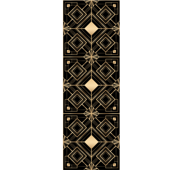 Geometric golden shapes wallpaper for dining area - TenStickers