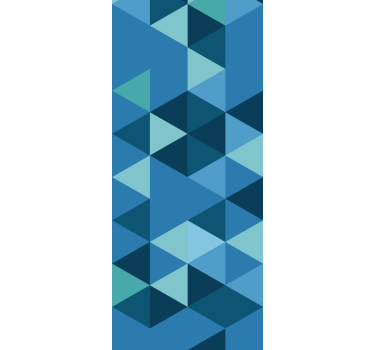 Blue small figures geometric wallpaper - TenStickers