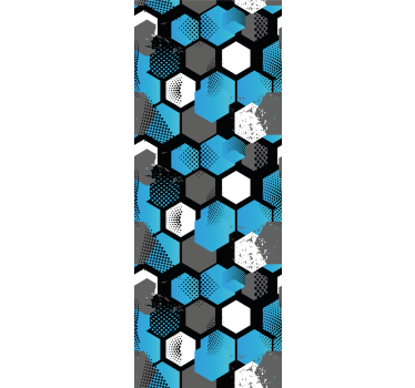 Dynamic hexagonal motif geometric wallpaper - TenStickers
