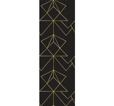 Golden leaf shapes geometric wallpaper - TenStickers
