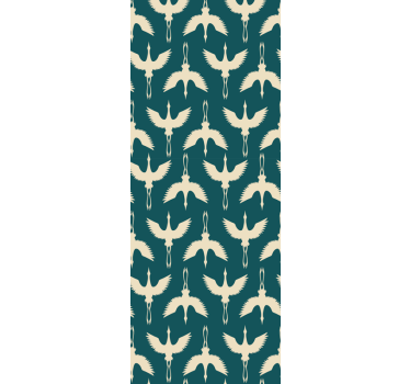 Elegant beige designs birds in wallpaper - TenStickers