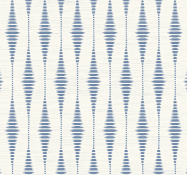 "Rabaul Ikat" blue and beige geometric wallpaper - TenStickers