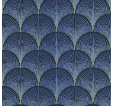 1920's Art Déco blue fans retro wallpaper - TenStickers