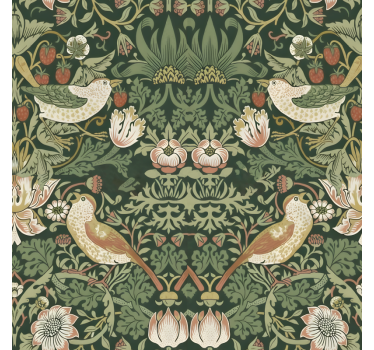 Birds in wallpaper morris style bird design - TenStickers