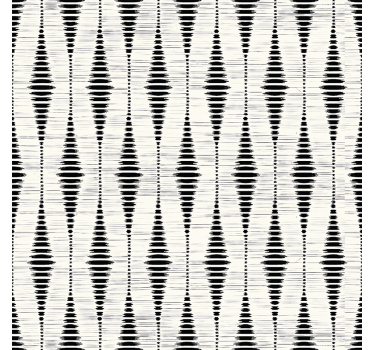 Geometric wallpaper black rabaul ikat design - TenStickers