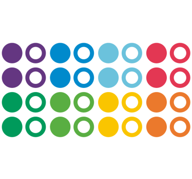 Geometric wallpaper rainbow-colored circles - TenStickers