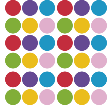 Geometric wallpaper simple colored circles - TenStickers