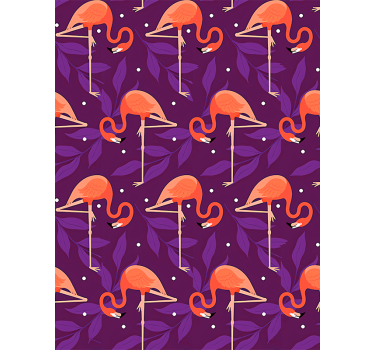 Birds in wallpaper pink tropical flamingos - TenStickers