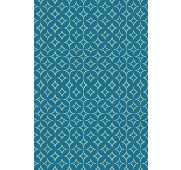 Geometric wallpaper in blue elegant circles - TenStickers