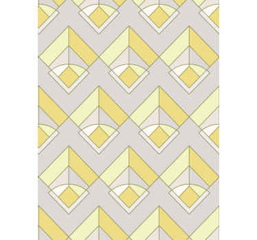 Geometric wallpaper in yellow and gray pattern - TenStickers