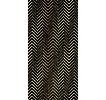 Geometric wallpaper with golden chevron pattern - TenStickers