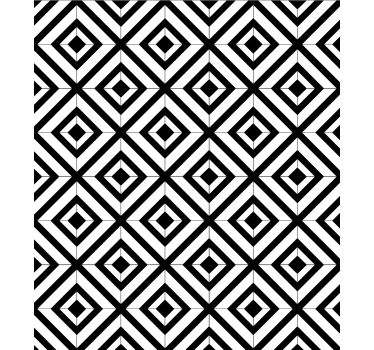 Geometric wallpaper black and white diamonds - TenStickers