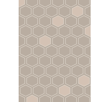 Geometric wallpaper hexagon beige pattern - TenStickers