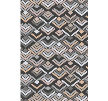 Geometric wallpaper layered chevron patterns - TenStickers