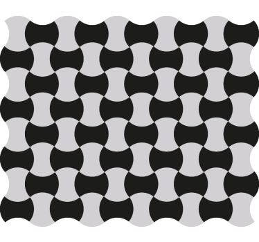 Geometric wallpaper black and white curves - TenStickers