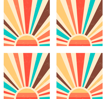 Retro wallpaper abstract vintage sunset - TenStickers
