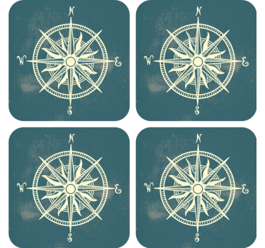 Retro wallpaper compass on world map - TenStickers