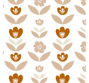 Retro wallpaper 70s floral design - TenStickers