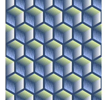 Geometric wallpaper hexagonal cube design - TenStickers