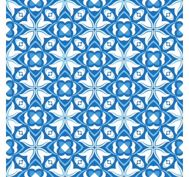 Retro wallpaper modern blue vase hampton style - TenStickers