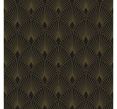 Geometric wallpaper gilded deco fan - TenStickers